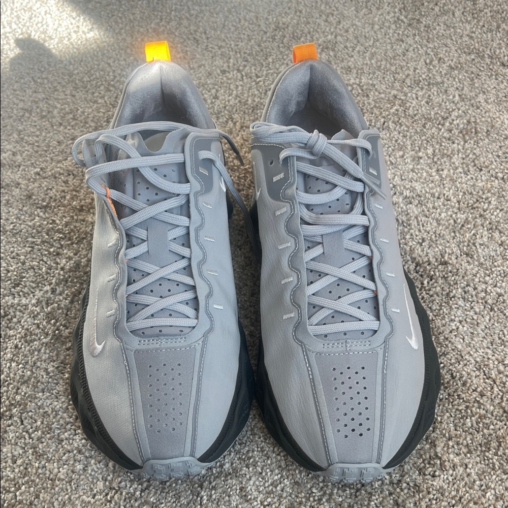 Nike Gray and Black Sneakers with Orange Accents